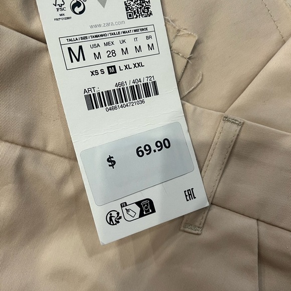 Zara Beige/tan wide leg cargo pants. High waist - Picture 6 of 6